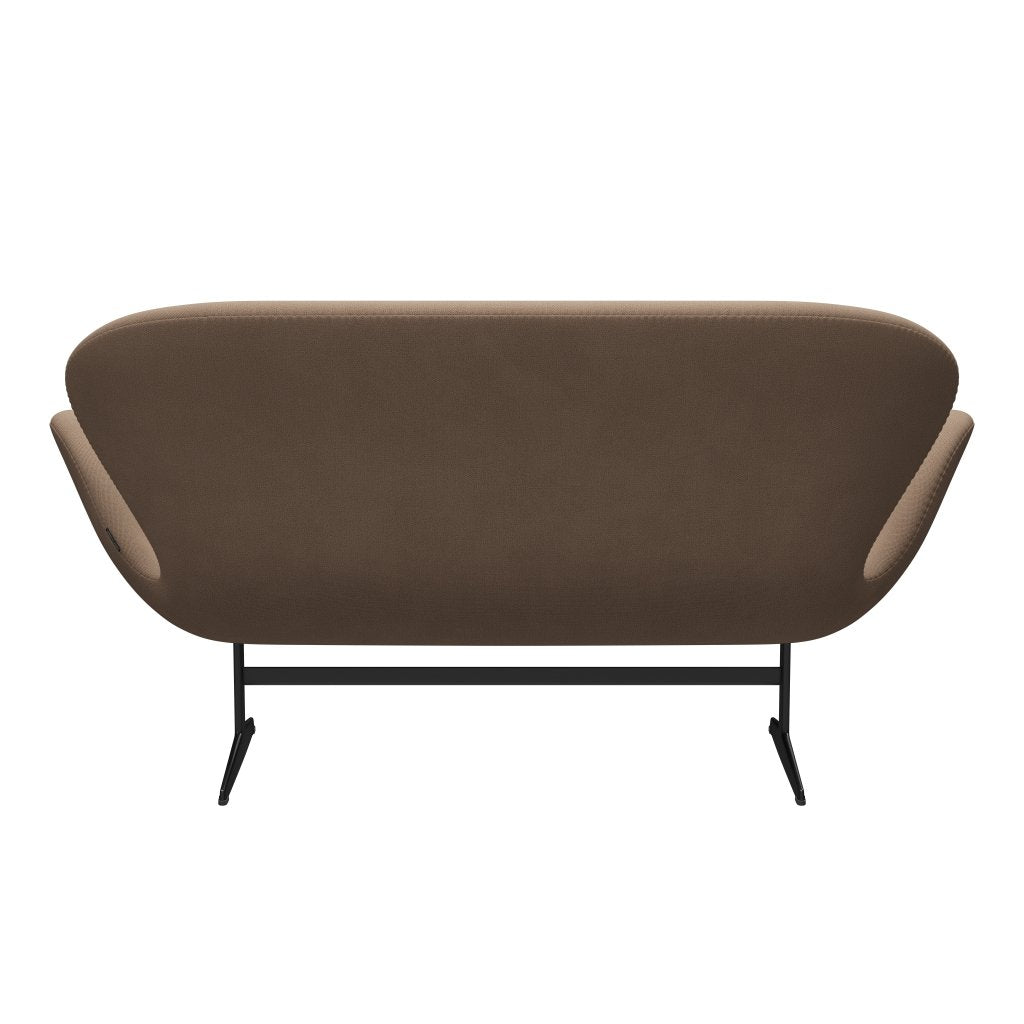 [product_category]-Fritz Hansen Swan Sofa 2 Seater, Black Lacquered/Capture Sand/Brown-Fritz Hansen-3321-CP6201-BLLA-FRI-4