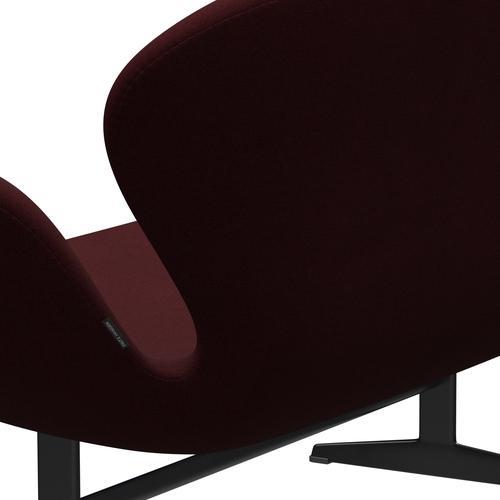 [product_category]-Fritz Hansen Swan Sofa 2 Seater, Black Lacquered/Christianshavn Red-Fritz Hansen-3321-CH1141-BLLA-FRI-5