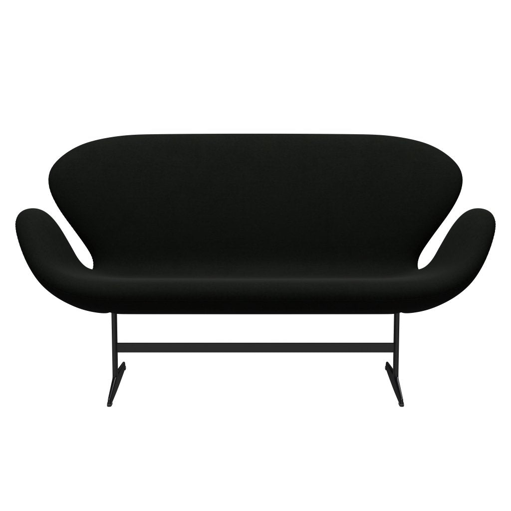 Fritz Hansen Swan Sofa 2 Seater, Black Lacquered/Comfort Black (60009)