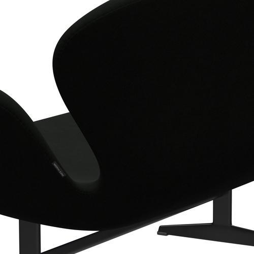 Fritz Hansen Swan Sofa 2 Seater, Black Lacquered/Comfort Black (60009)