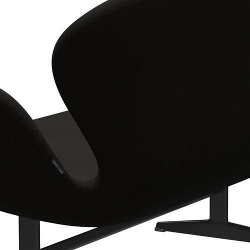 Fritz Hansen Swan Sofa 2 Seater, Black Lacquered/Comfort Black (61013)