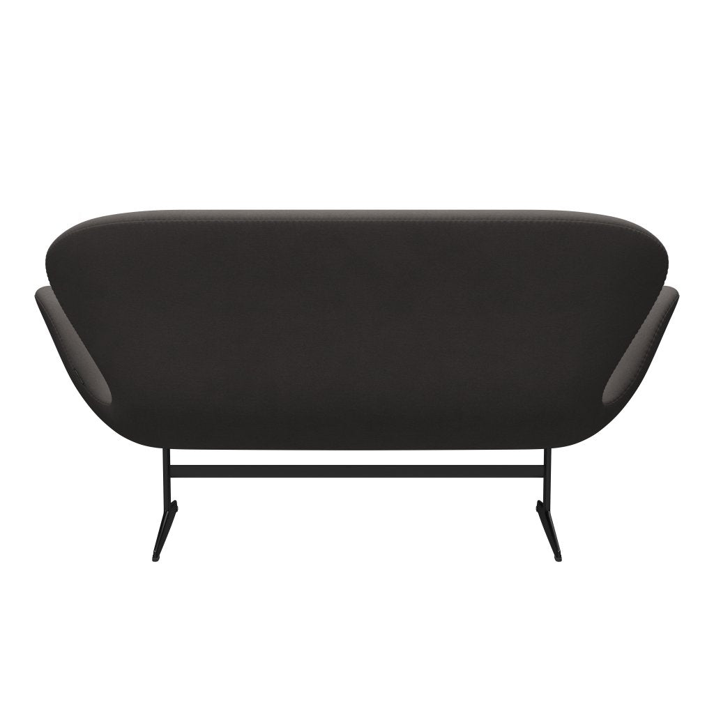 Fritz Hansen Swan Sofa 2 Seater, černá lakovaná/pohodlí tmavě šedá (60008)