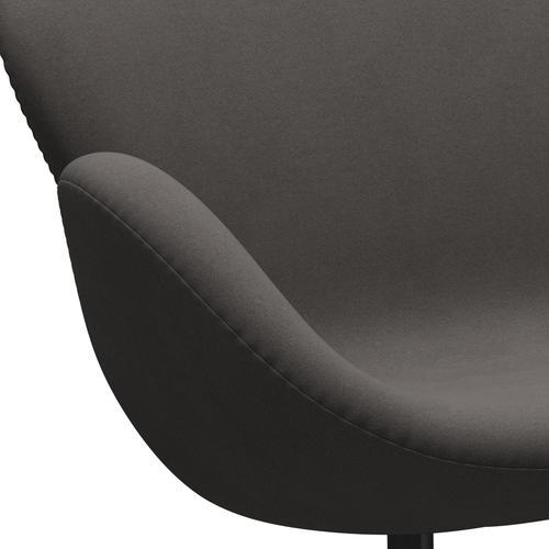 Fritz Hansen Swan Sofa 2 Seater, černá lakovaná/pohodlí tmavě šedá (60008)