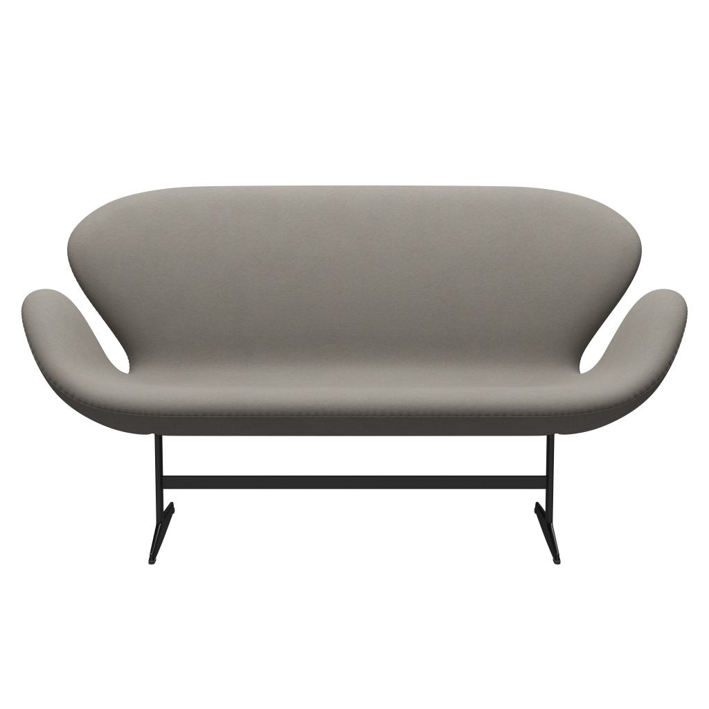 Fritz Hansen Swan Sofa 2 Seater, Black Lacquered/Comfort Grey (60003)