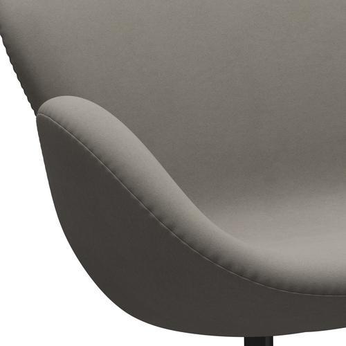 Fritz Hansen Swan Sofa 2 Seater, Black Lacquered/Comfort Grey (60003)