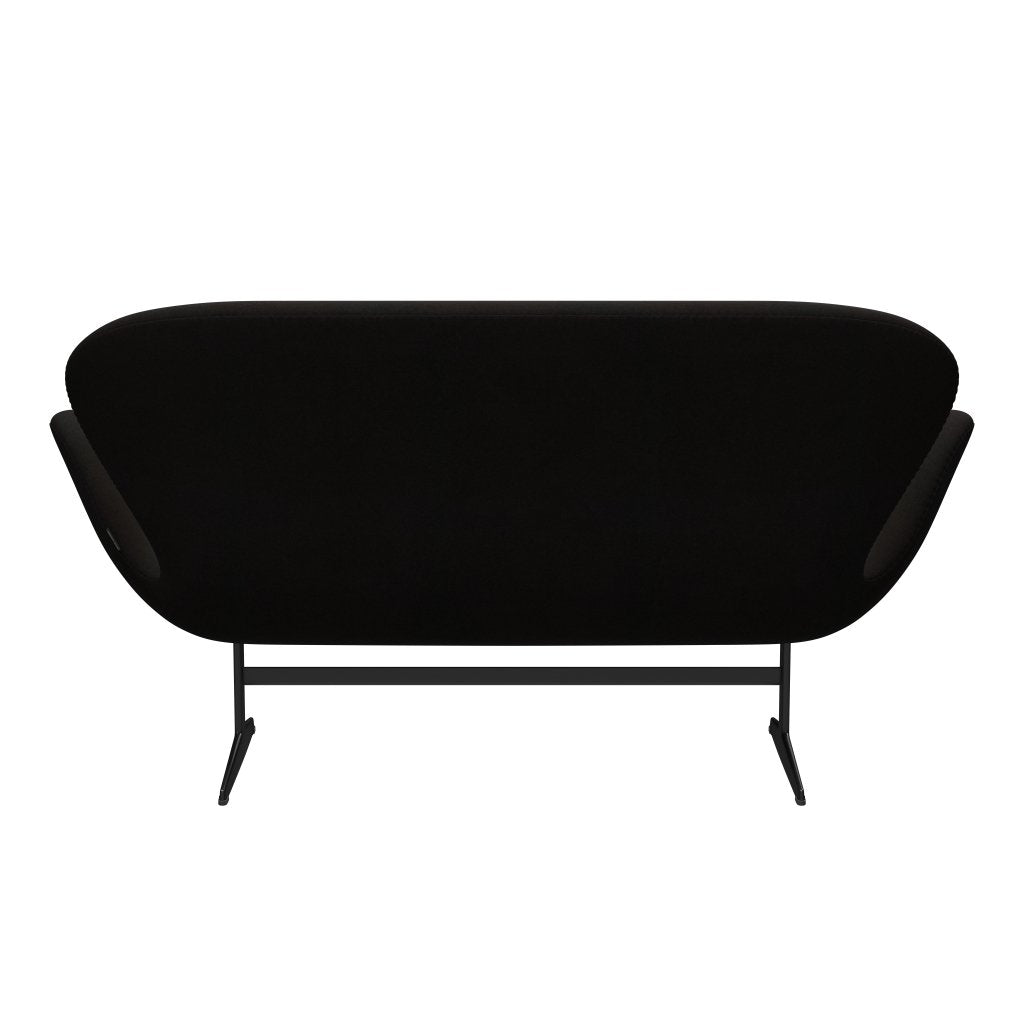 Fritz Hansen Swan Sofa 2 Seater, černá lakovaná/Divina Dark Brown (384)