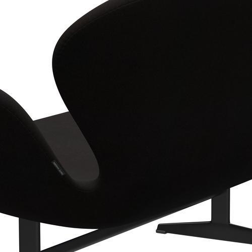 Fritz Hansen Swan Sofa 2 Seater, černá lakovaná/Divina Dark Brown (384)