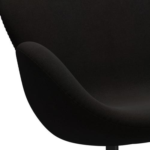 Fritz Hansen Swan Sofa 2 Seater, černá lakovaná/Divina Dark Brown (384)