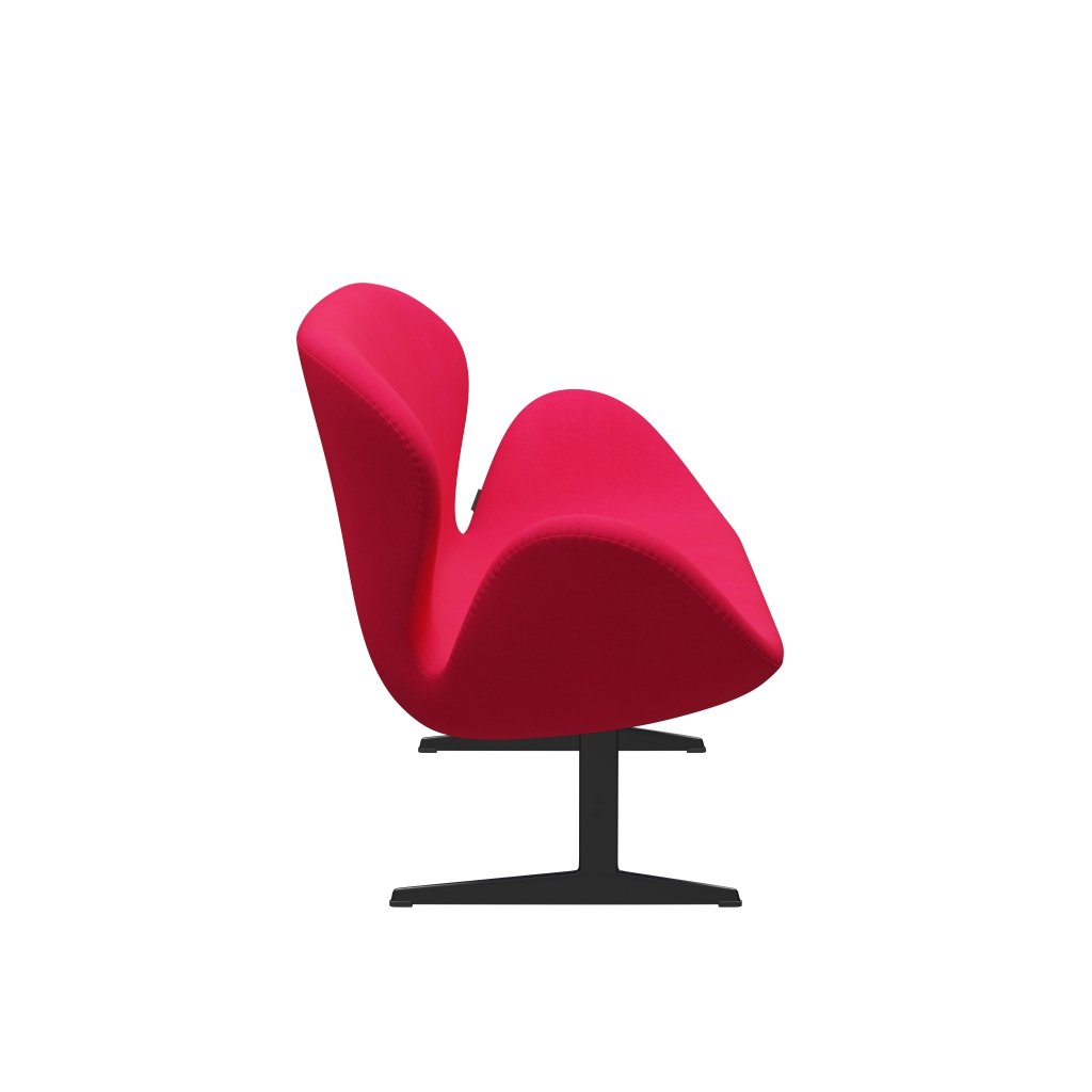 [product_category]-Fritz Hansen Swan Sofa 2 Seater, Black Lacquered/Divina Lipstick Pink-Fritz Hansen-3321-DIV626-BLLA-FRI-3