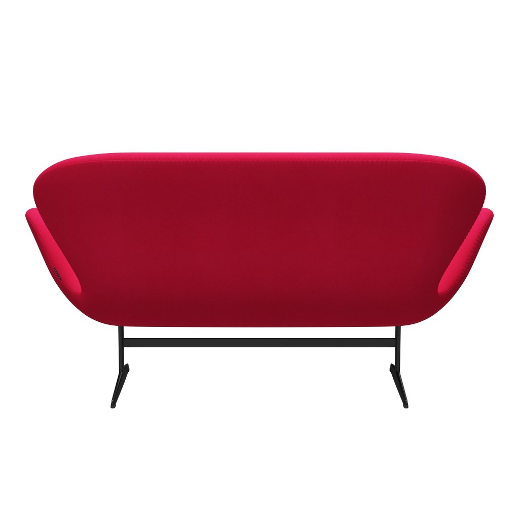 [product_category]-Fritz Hansen Swan Sofa 2 Seater, Black Lacquered/Divina Lipstick Pink-Fritz Hansen-3321-DIV626-BLLA-FRI-4