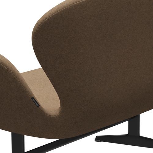 [product_category]-Fritz Hansen Swan Sofa 2 Seater, Black Lacquered/Divina Md Café Latte-Fritz Hansen-3321-DMD453-BLLA-FRI-5