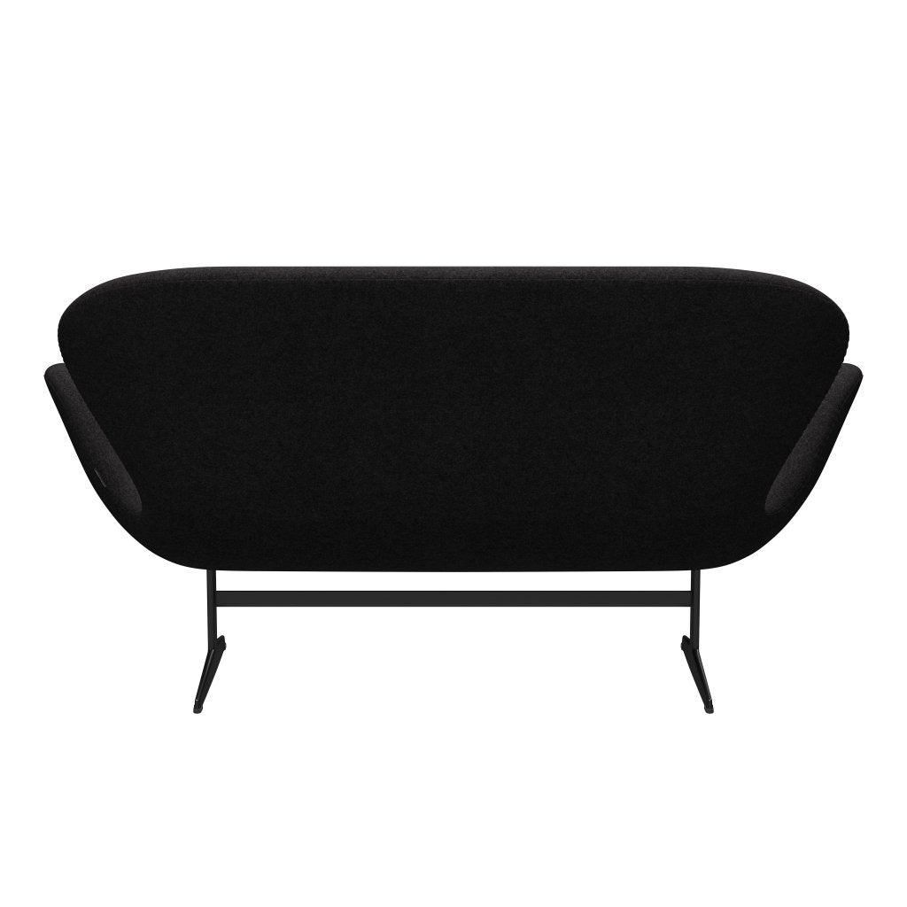 [product_category]-Fritz Hansen Swan Sofa 2 Seater, Black Lacquered/Divina Md Dark Grey-Fritz Hansen-3321-DMD293-BLLA-FRI-4