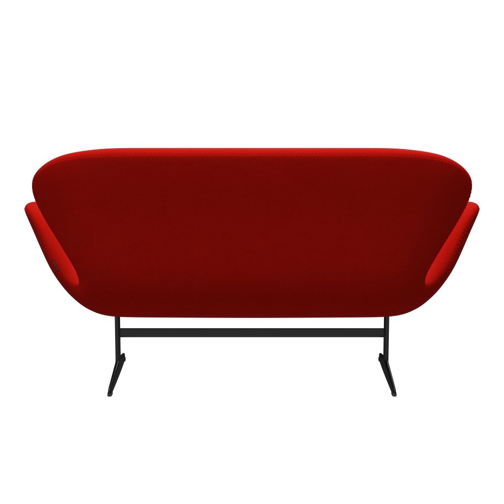 Fritz Hansen Swan Sofa 2 Seater, Black Lacquered/Divina Red (562)