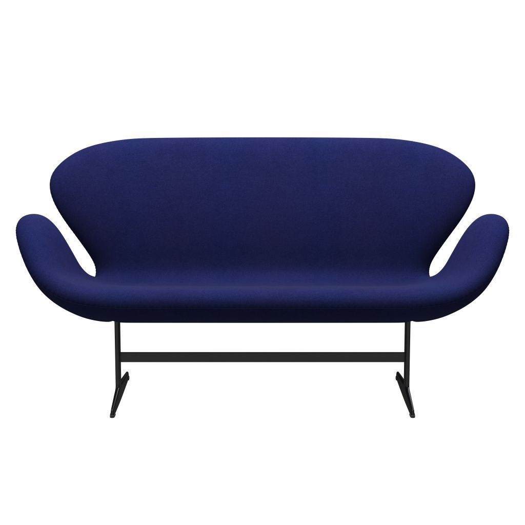 Fritz Hansen Swan Sofa 2 Seater, Black Lacquered/Divina Violet Dark (684)