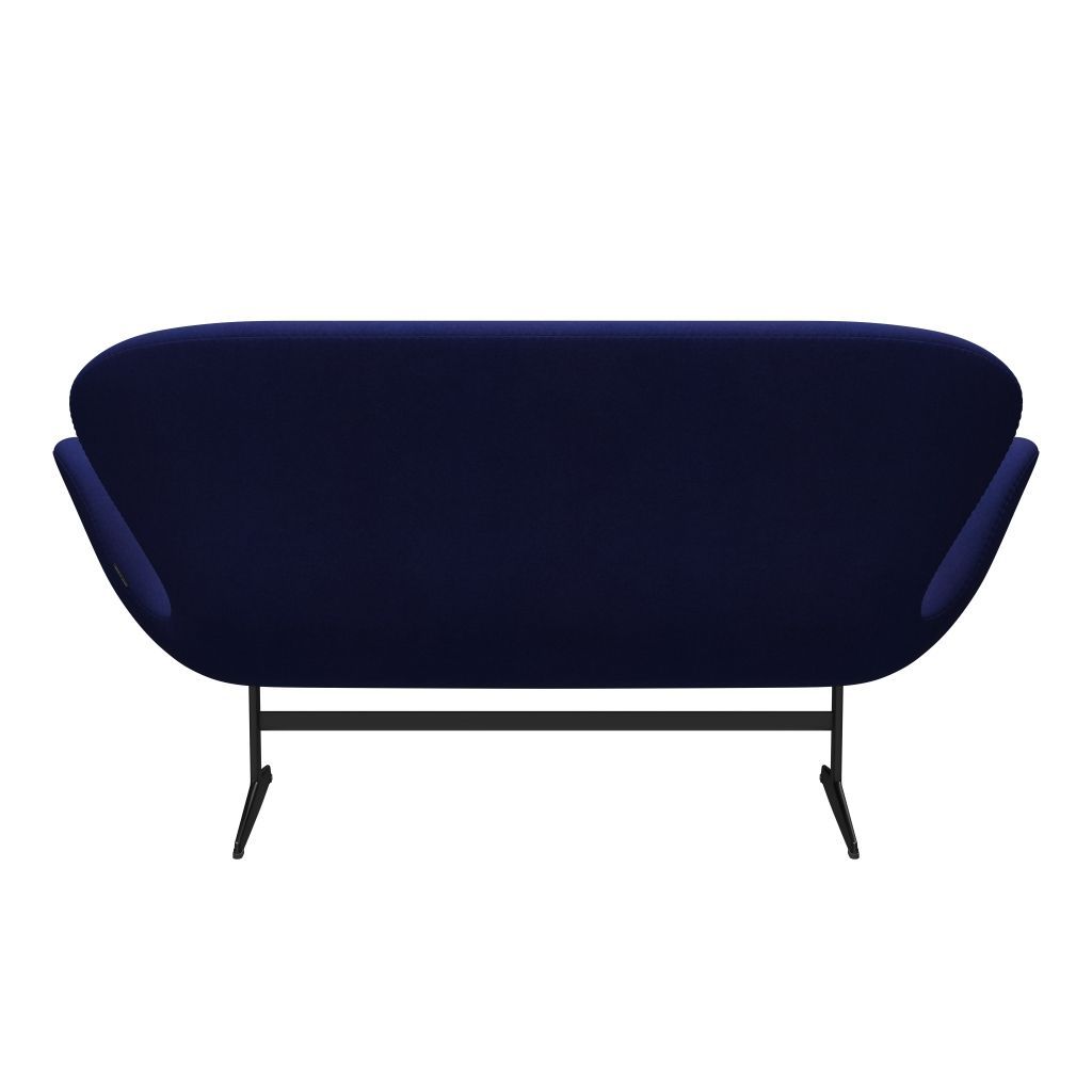 Fritz Hansen Swan Sofa 2 Seater, Black Lacquered/Divina Violet Dark (684)