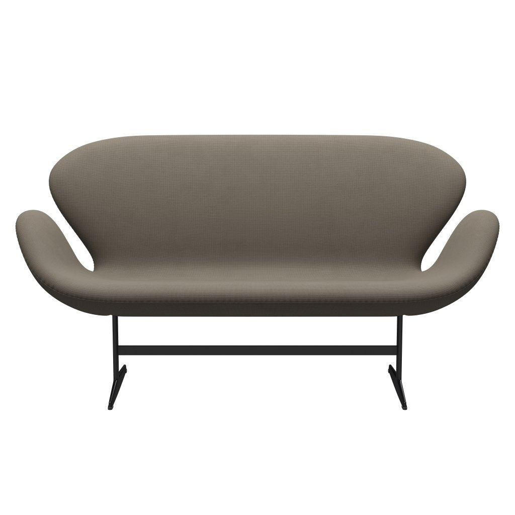 Fritz Hansen Swan Sofa 2 Seater, Black Lacquered/Fame Beige (61003)