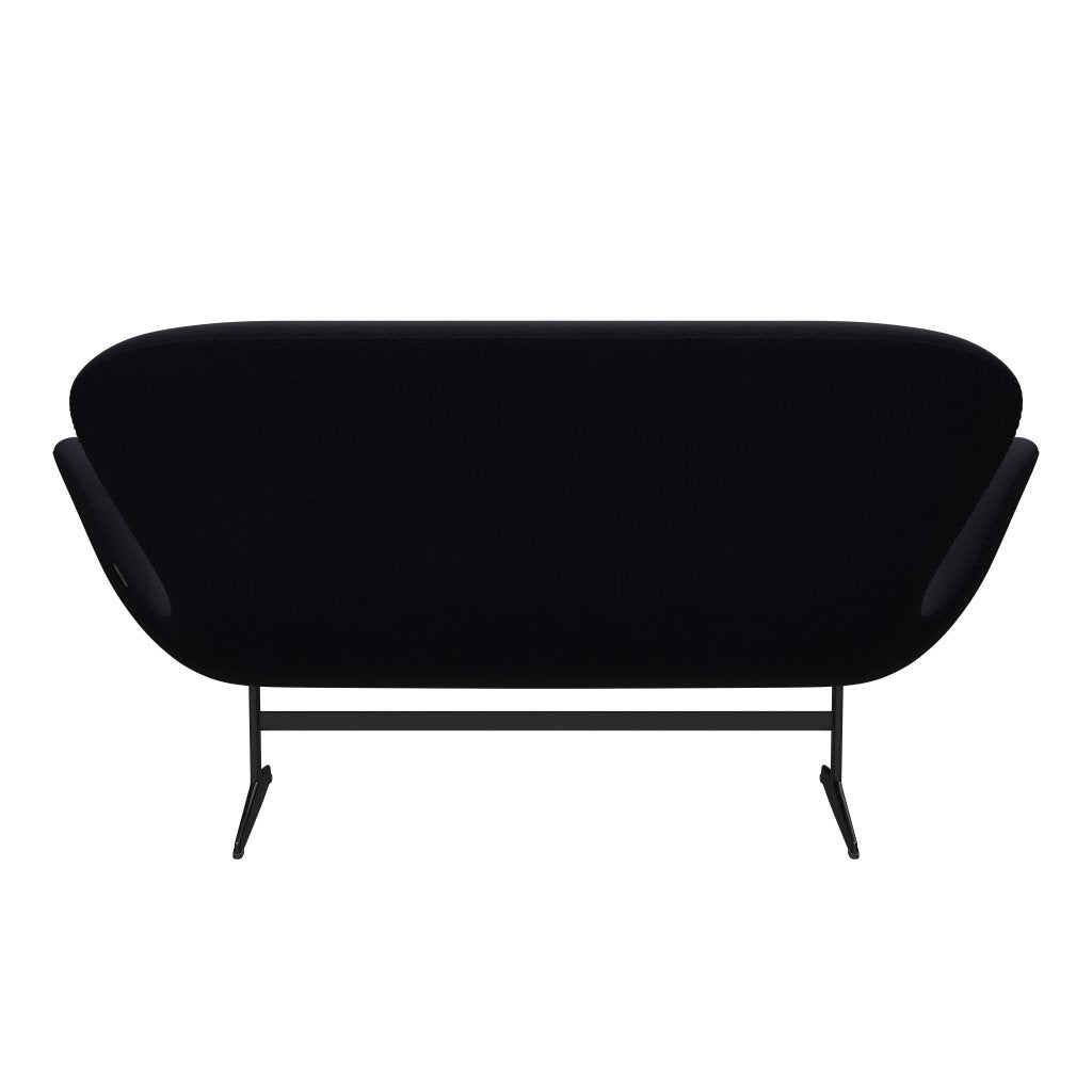 Fritz Hansen Swan Sofa 2 Seater, Black Lacquered/Fame Bordeaux (64055)