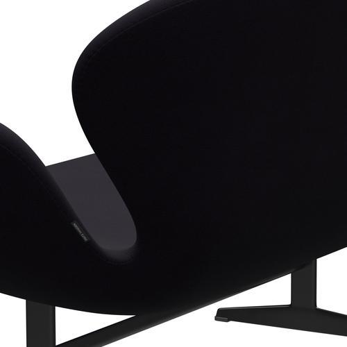 Fritz Hansen Swan Sofa 2 Seater, Black Lacquered/Fame Bordeaux (64055)