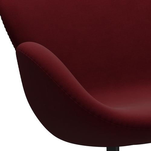 Fritz Hansen Swan Sofa 2 Seater, Black Lacquered/Fame Bordeaux (64058)