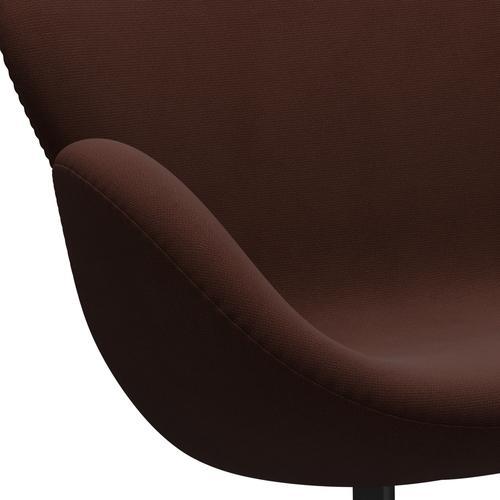 Fritz Hansen Swan Sofa 2 Seater, Black Lacquered/Fame Brown (61047)