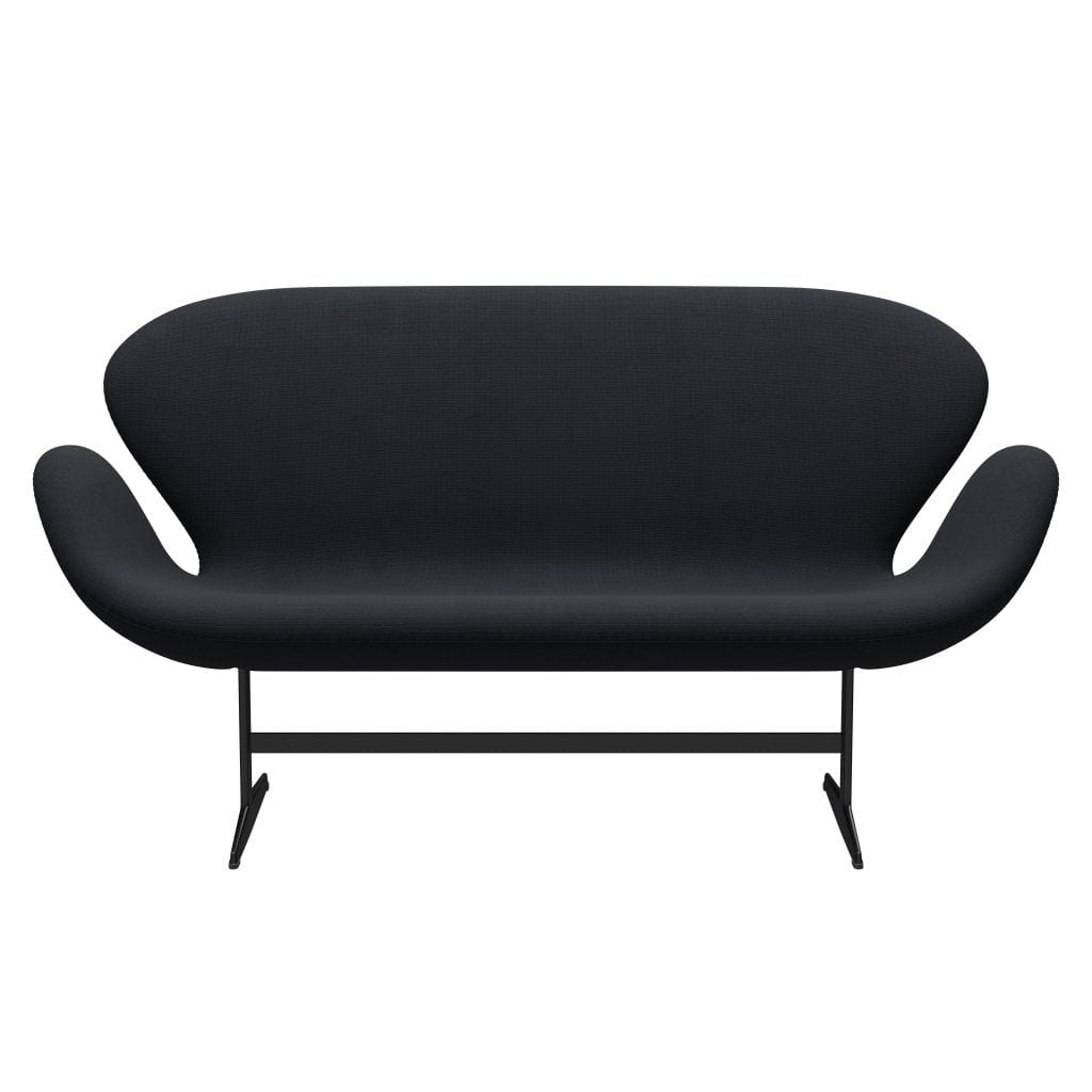 Fritz Hansen Swan Sofa 2 Seater, Black Lacquered/Fame Grey (60019)