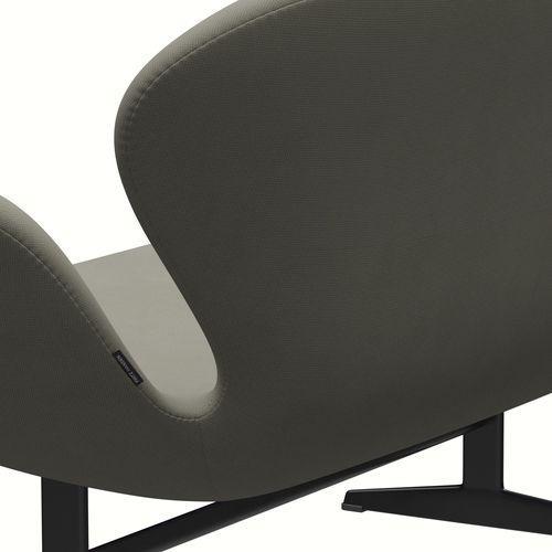 Fritz Hansen Swan Sofa 2 Seater, Black Lacquered/Fame Grey (61136)