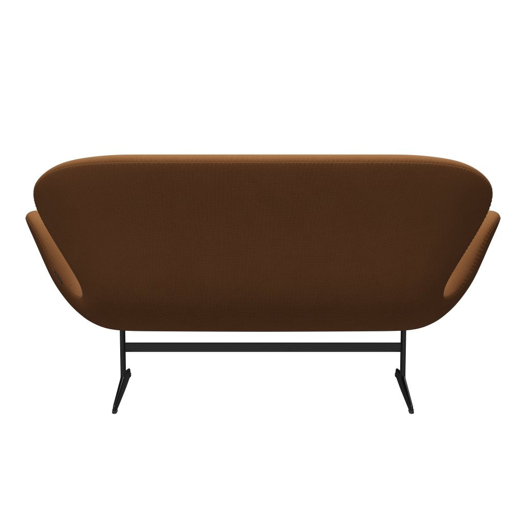 Fritz Hansen Swan Sofa 2 Seater, černý lak/sláva světle hnědá (61131)