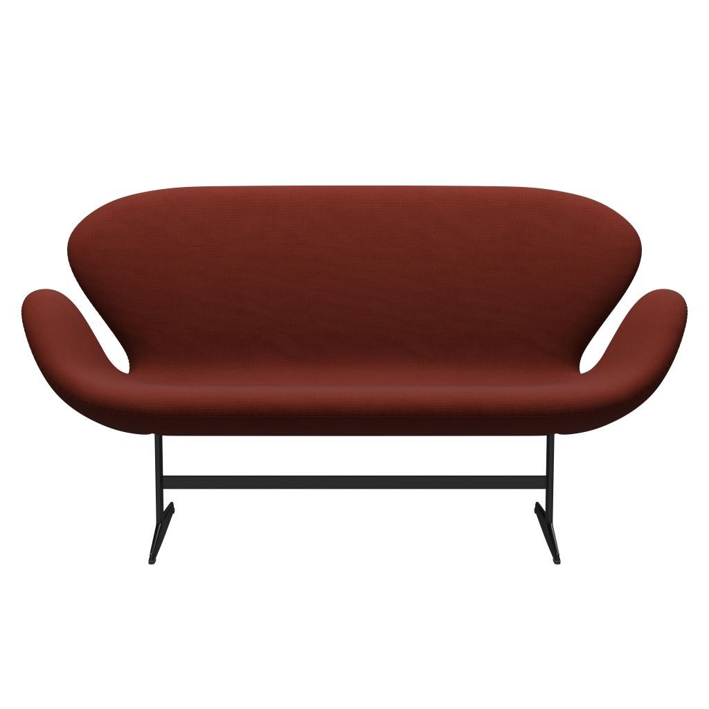 Fritz Hansen Swan Sofa 2 Seater, černá lakovaná/sláva světle hnědá (63076)