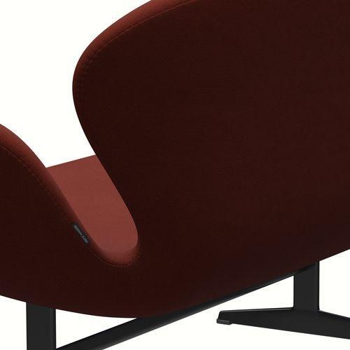 Fritz Hansen Swan Sofa 2 Seater, černá lakovaná/sláva světle hnědá (63076)