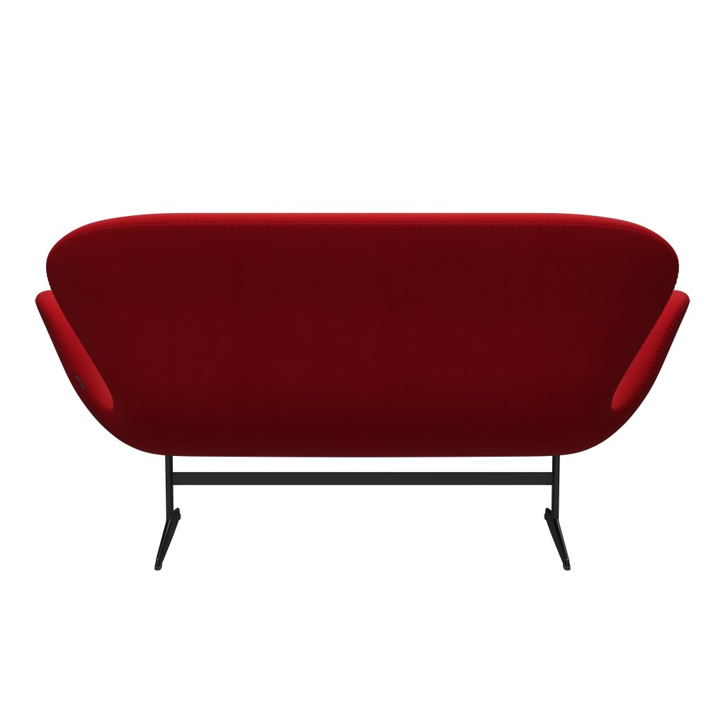 Fritz Hansen Swan Sofa 2 Seater, Black Lacquered/Fame Red (64089)