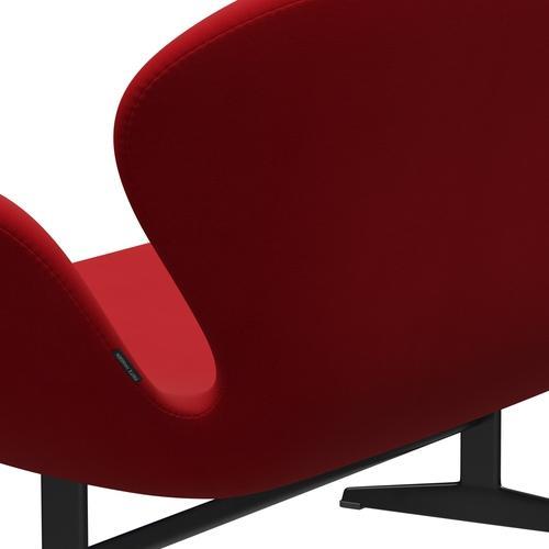 Fritz Hansen Swan Sofa 2 Seater, Black Lacquered/Fame Red (64089)