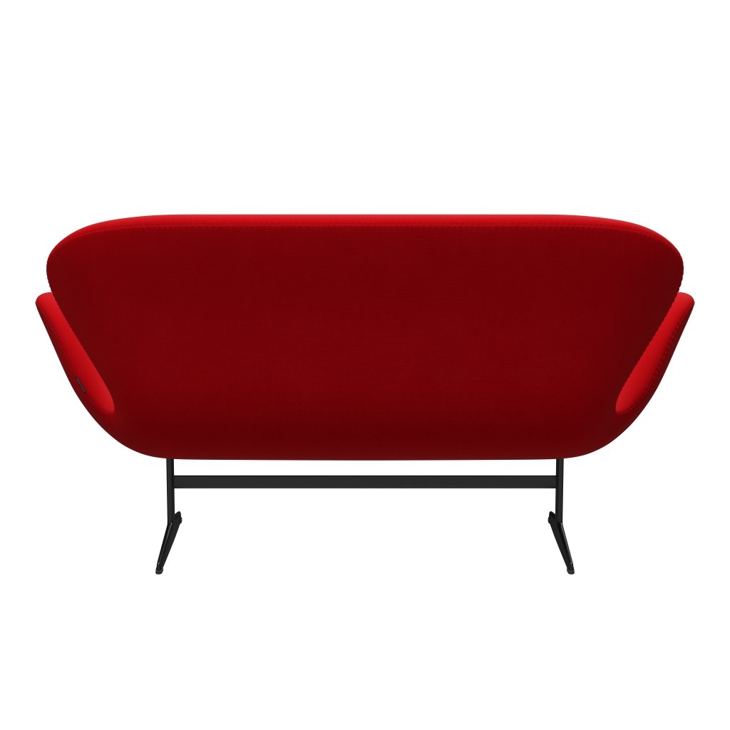 Fritz Hansen Swan Sofa 2 Seater, Black Lacquered/Fame Red (64119)