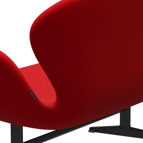 Fritz Hansen Swan Sofa 2 Seater, Black Lacquered/Fame Red (64119)