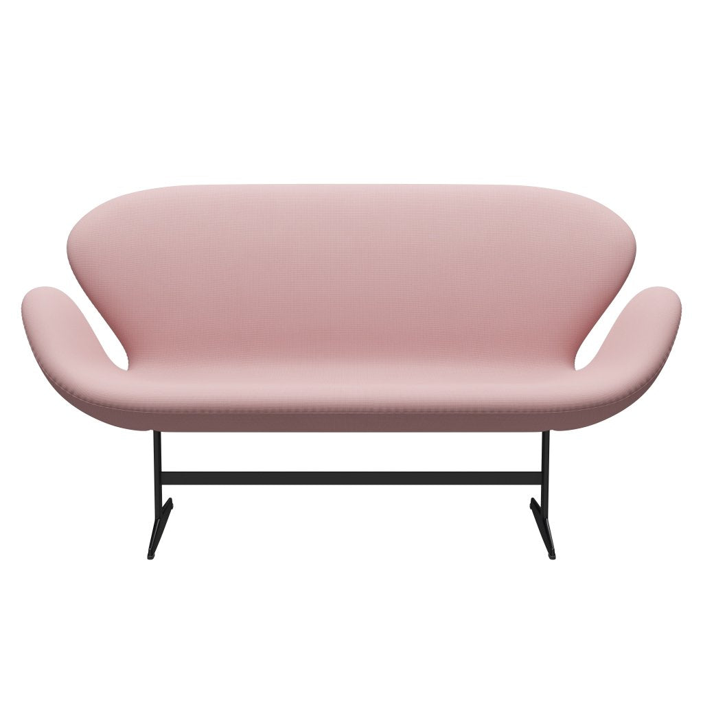 Fritz Hansen Swan Sofa 2 Seater, černá lakovaná/sláva teplá fialová