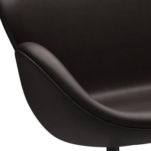 [product_category]-Fritz Hansen Swan Sofa 2 Seater, Black Lacquered/Grace Dark Brown-Fritz Hansen-3321-ELDBR-BLLA-FRI-7