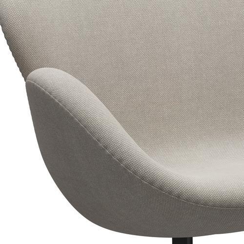 [product_category]-Fritz Hansen Swan Sofa 2 Seater, Black Lacquered/Hallingdal Light Grey (103)-Fritz Hansen-3321-HAL103-BLLA-FRI-7