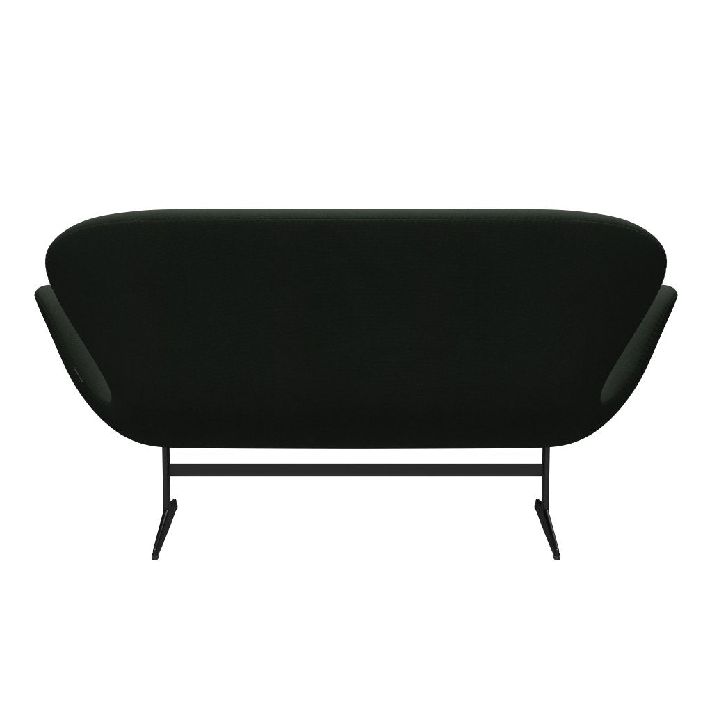 [product_category]-Fritz Hansen Swan Sofa 2 Seater, Black Lacquered/Steelcut Dark Army Green-Fritz Hansen-3321-STI975-BLLA-FRI-4