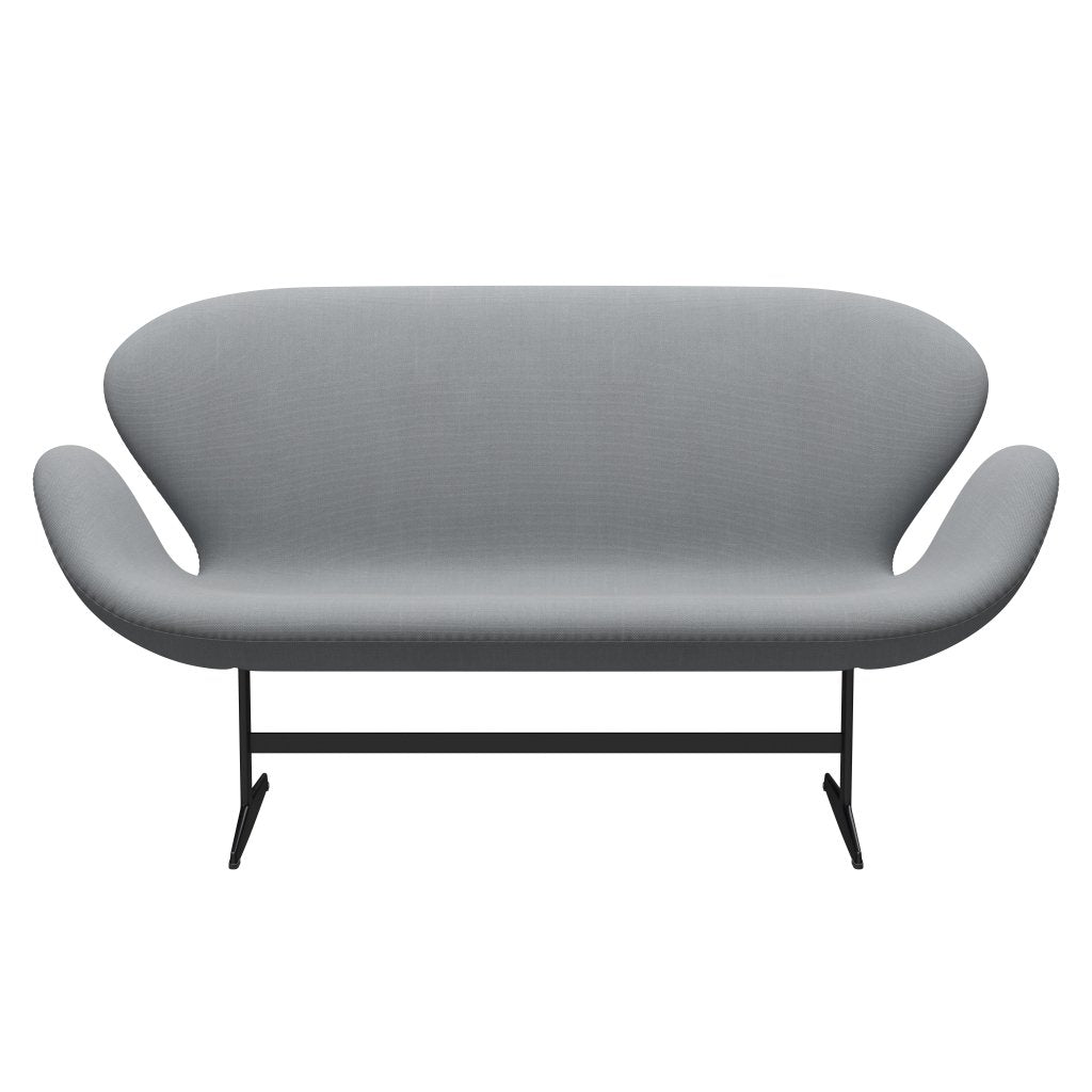 Fritz Hansen Swan Sofa 2 Seater, černá lakovaná/Steelcut Light Grey