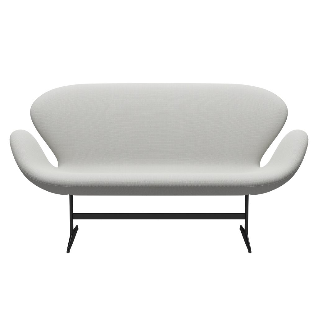 Fritz Hansen Swan Sofa 2 Seater, Black Lacquered/Steelcut Trio Delicate Mint Green