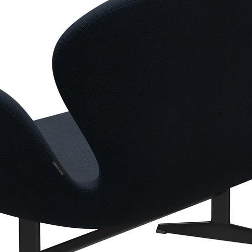 [product_category]-Fritz Hansen Swan Sofa 2 Seater, Black Lacquered/Sunniva Dark Blue-Fritz Hansen-3321-SV192-BLLA-FRI-5