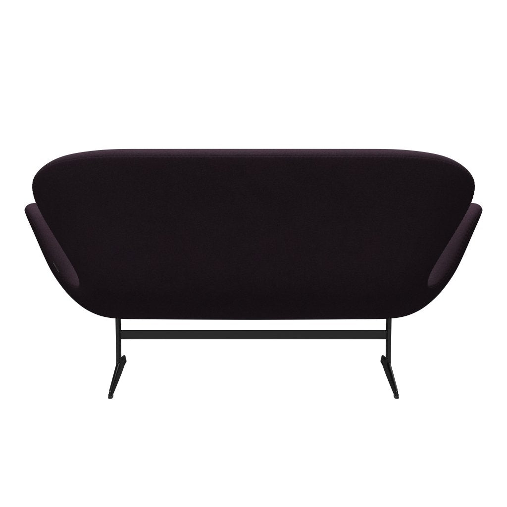 [product_category]-Fritz Hansen Swan Sofa 2 Seater, Black Lacquered/Tonus Aubergine-Fritz Hansen-3321-TON684-BLLA-FRI-4