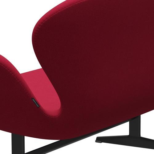 [product_category]-Fritz Hansen Swan Sofa 2 Seater, Black Lacquered/Tonus Cherry-Fritz Hansen-3321-TON654-BLLA-FRI-5