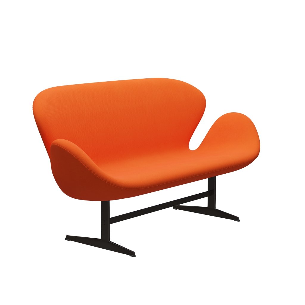 Fritz Hansen Swan Sofa 2 Seater, Brown Bronz/Fame Orange (63016)