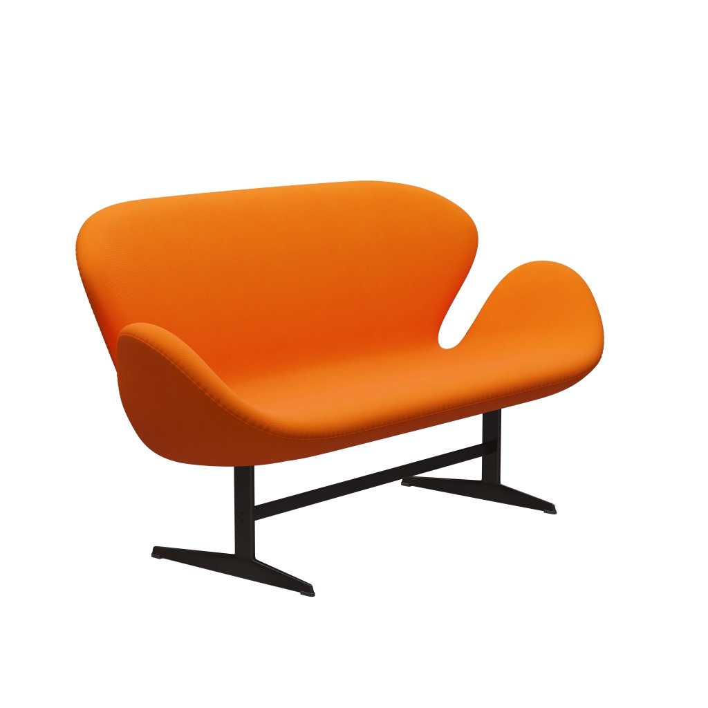 Fritz Hansen Swan Sofa 2 Seater, Brown Bronz/Fame Orange (63077)