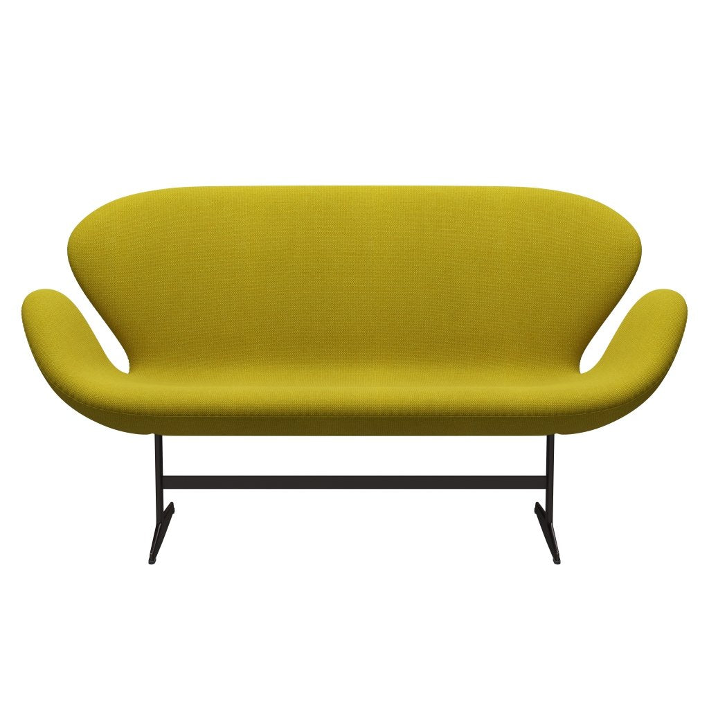 Fritz Hansen Swan Sofa 2 Seater, hnědý bronz/Hallingdal žlutá/zelená