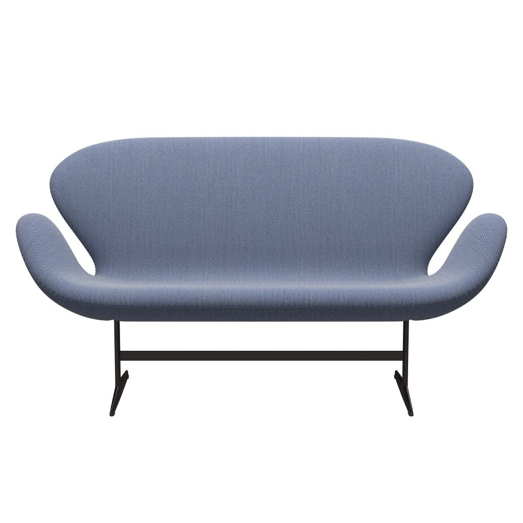 Fritz Hansen Swan Sofa 2 Seater, Brown Bronze/Steelcut Trio White/Blue