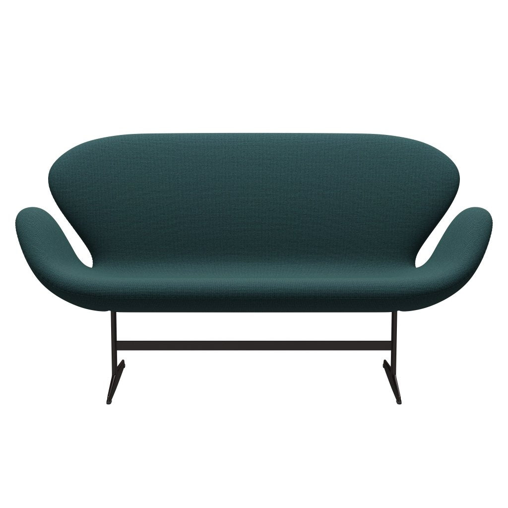 Fritz Hansen Swan Sofa 2 Seater, Brown Bronze/Sunniva Green/Grey