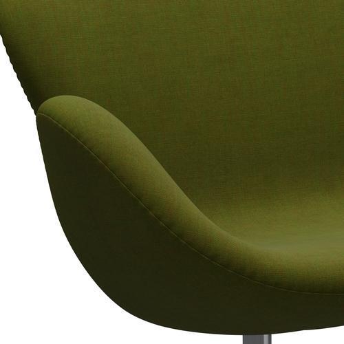 [product_category]-Fritz Hansen Swan Sofa 2 Seater, Satin Brushed Aluminium/Canvas Light Grass Green-Fritz Hansen-3321-CA0954-SPAL-FRI-7