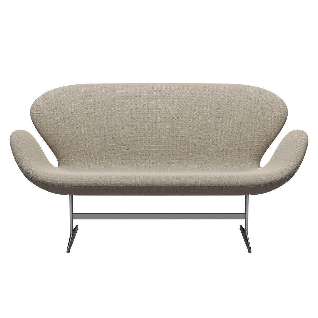 Fritz Hansen Swan Sofa 2 Seater, saténový kartáčovaný hliník/zachycení šedý písek