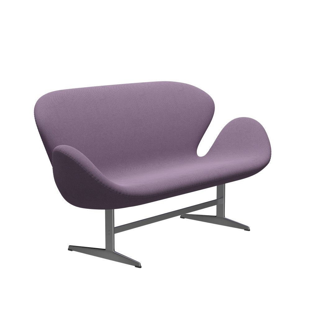 [product_category]-Fritz Hansen Swan Sofa 2 Seater, Satin Brushed Aluminium/Capture Light Violet-Fritz Hansen-3321-CP4501-SPAL-FRI-2